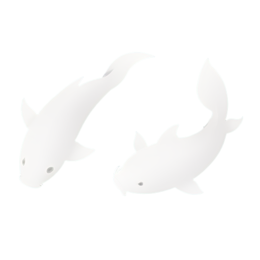 koi fish, minimalism, two fish, two collar - icon | sticker