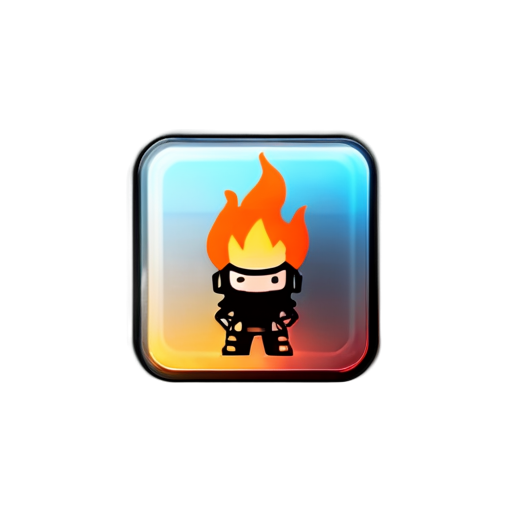 Pubg icon with flame - icon | sticker