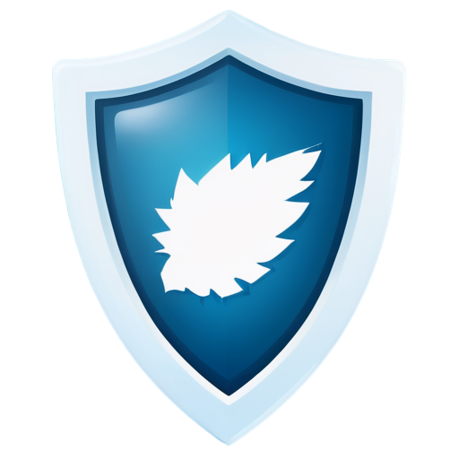 draw a blue shield icon with white elements. symbolizing protection from advertising on the Internet - icon | sticker