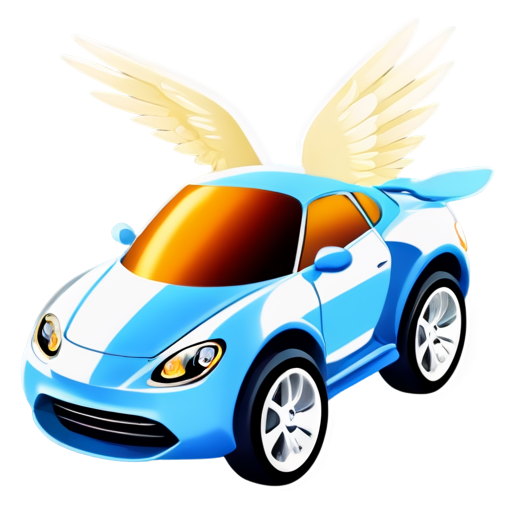 a flying car with wings - icon | sticker