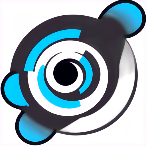 A simple icon drawn by cyan lines, with black background, representing process improvement. - icon | sticker