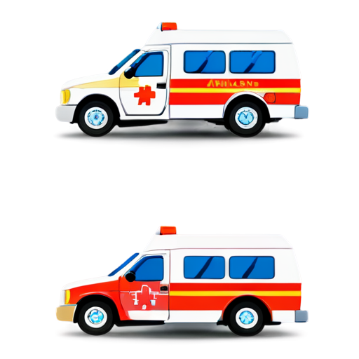 an ambulance running over a bug - icon | sticker