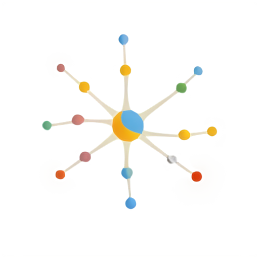 A beautiful multi-color neuro-network - icon | sticker