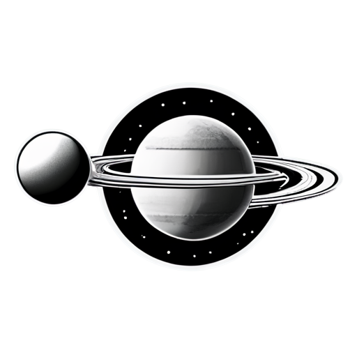 planetary system black and white - icon | sticker