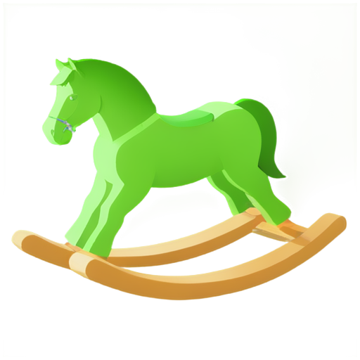 green flat rocking horse - icon | sticker