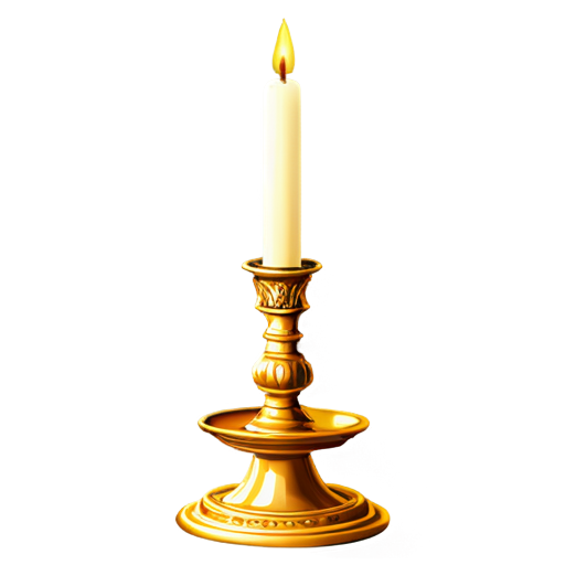 medieval candleholder for 5 candles, paint style - icon | sticker