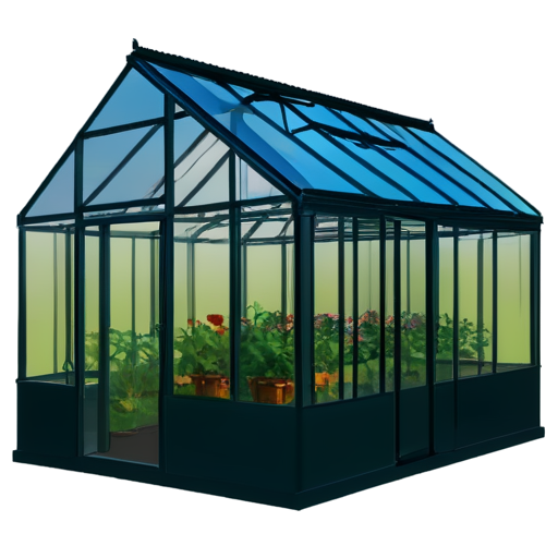 Modern beautiful greenhouse in English style for landscape design - icon | sticker