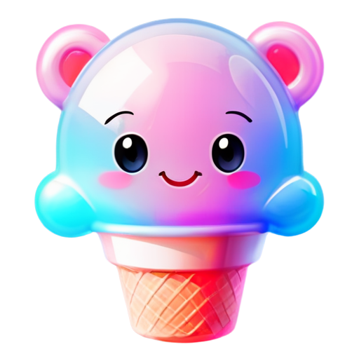 mascot with smiley face friendly Ice cream pink cream logo - icon | sticker