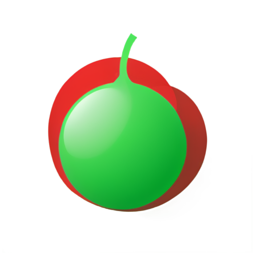 A green bomb with a red top that falls from above - icon | sticker