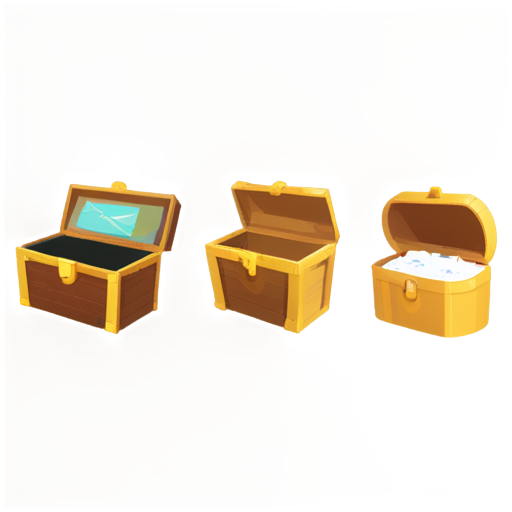 a treasure chest with faceless cards in it - icon | sticker