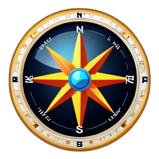 funny cartoon compass logo - icon | sticker