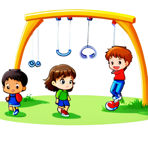 students playing at the playground - icon | sticker