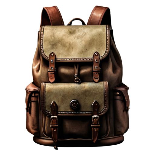 medieval open backpack - icon | sticker