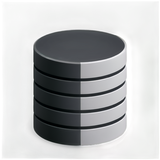 Generate a black and white icon for several databases - icon | sticker