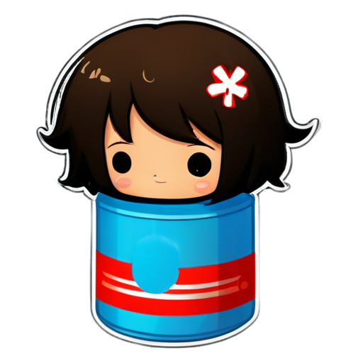 cute blue medicine can - icon | sticker