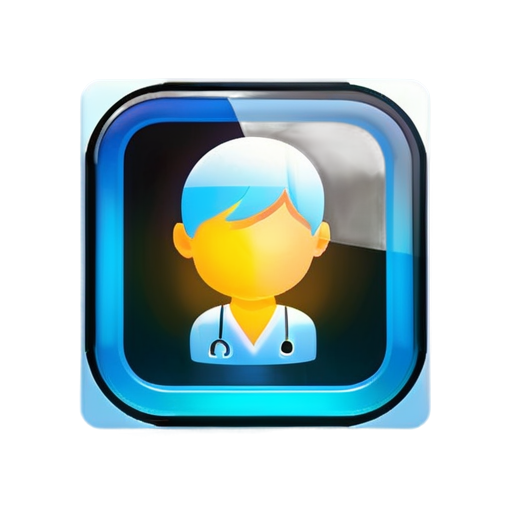 Create an icon for a 512x512 pixel mobile app. The application is dedicated to the automation of intern training and is related to the medical field. The application is called Intern Education System (IES) - icon | sticker