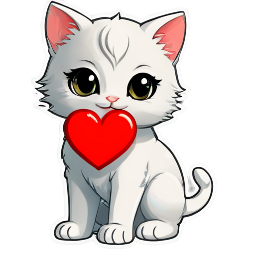 Cat heart - icon | sticker