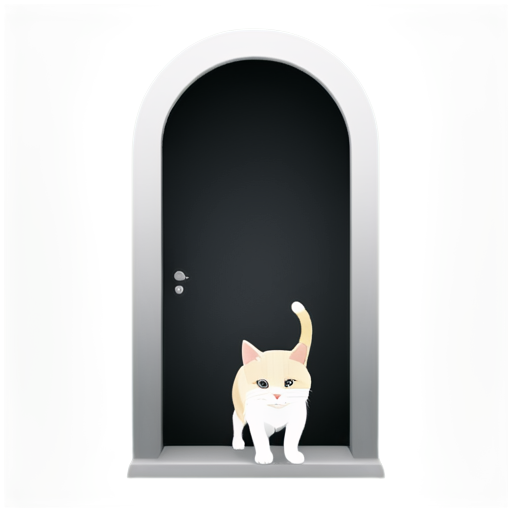 A cat entering the door - icon | sticker