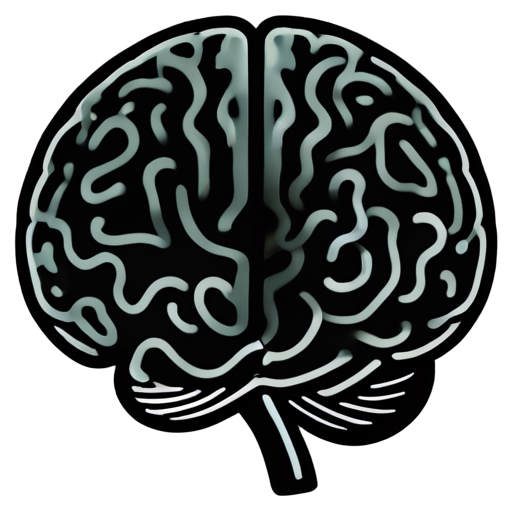 Neuroscience and ::brain Minimalism icon line art Black and white - icon | sticker