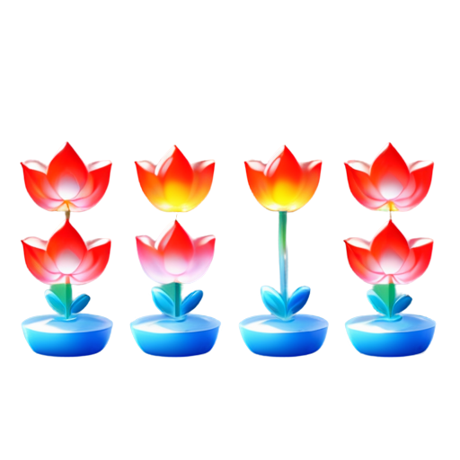 one vermilion lotus on transparent background that is 300 pixels by 200 pixels - icon | sticker