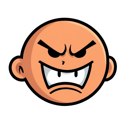 Simple angry face, flat - icon | sticker