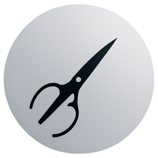 a circle that represents a clock and a barber scissors as the clock hour and minute hands - icon | sticker