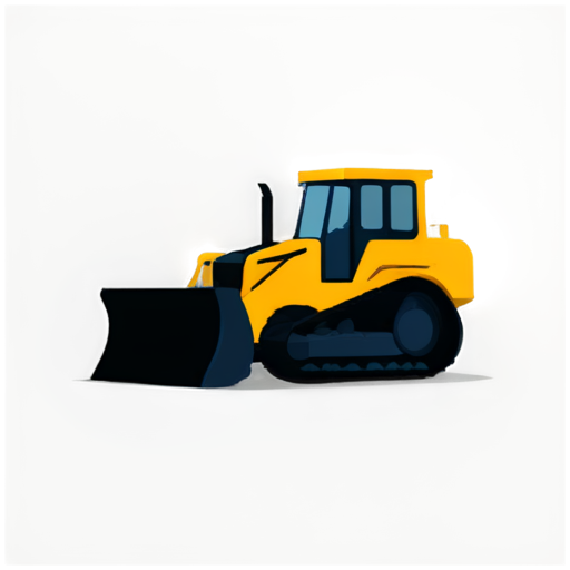 flat minimalistic icon for Company for rental of construction equipment. Main component is buldozer - icon | sticker