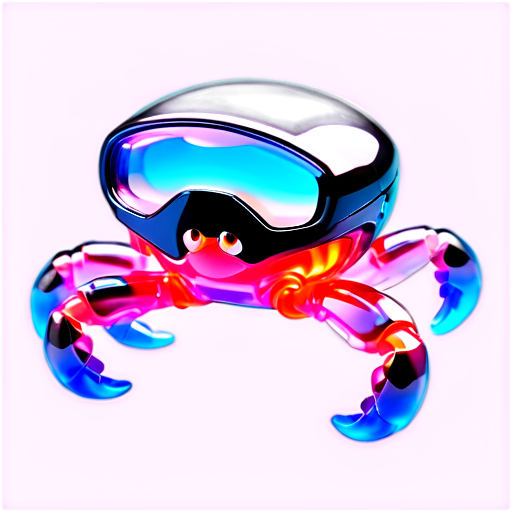 epic space crab holding a blaster in an attack pose - icon | sticker