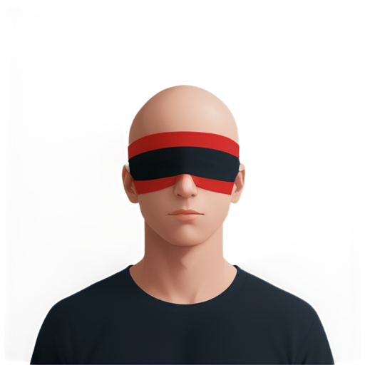 An anime red skin guy with a blindfold like Gojo but no hair. - icon | sticker