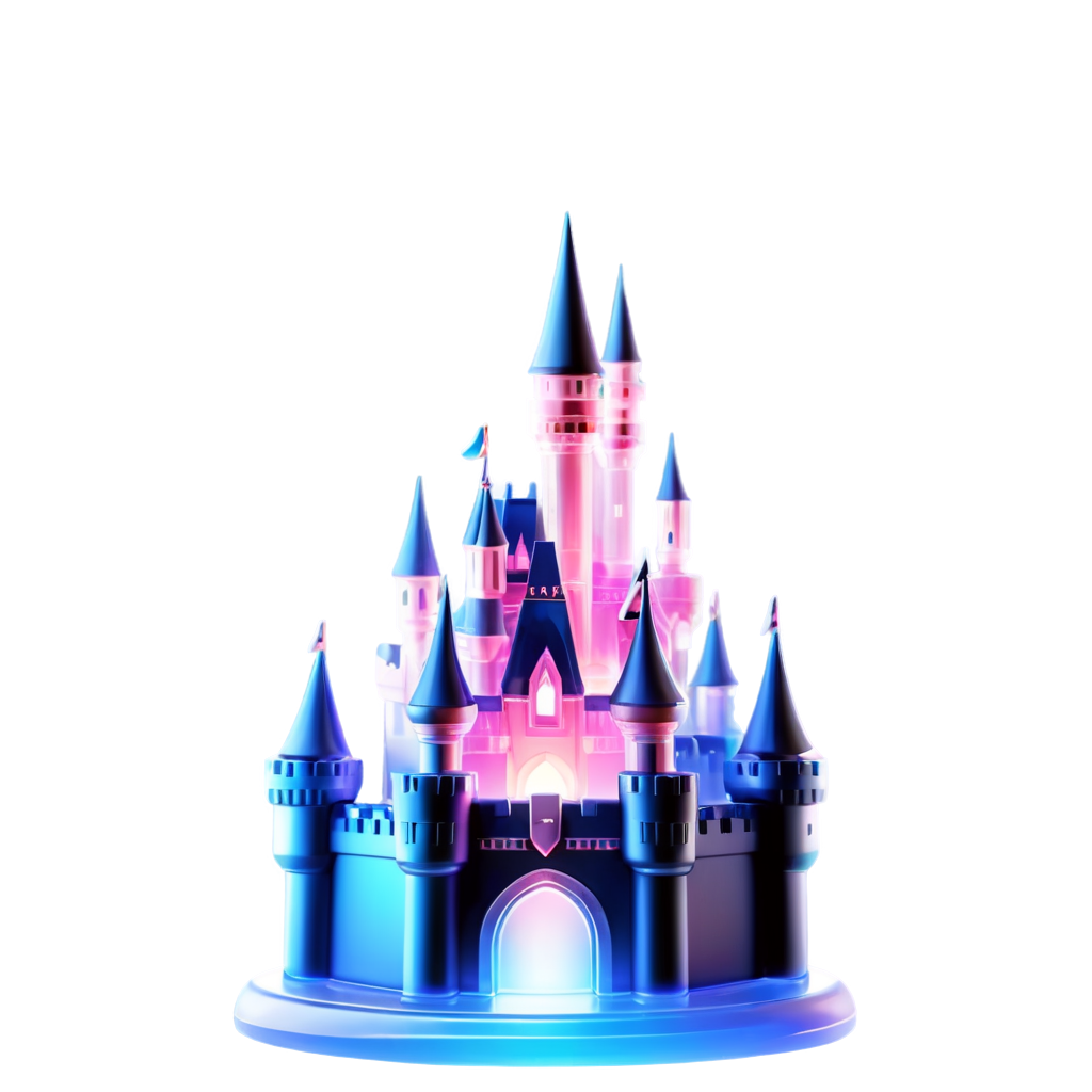 Castle, Disney Castle, Outdoor,still life,blurry,no humans,sparkle,light particles,splashing, - icon | sticker