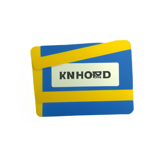 generate "not allowed the ID card sign" in blue an yellow shade , now put this card encircled from top and diagonally cut from one side - icon | sticker