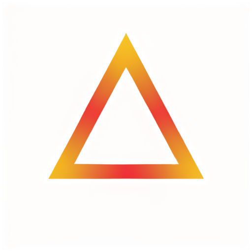 An ocher triangle, inside the triangle there is less red, all colors are done in neon, inside there is the inscription SEL - icon | sticker