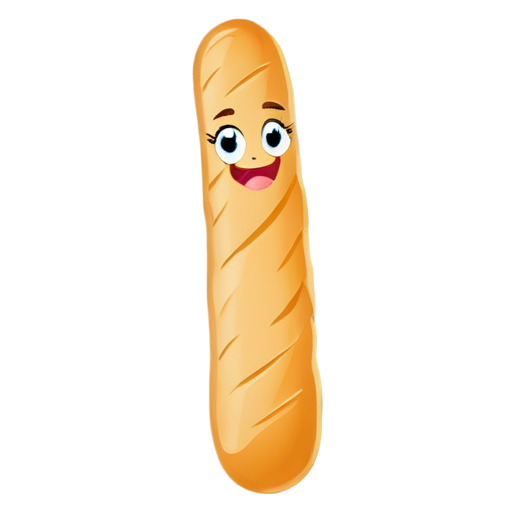 french baguette funny cartoon cute - icon | sticker