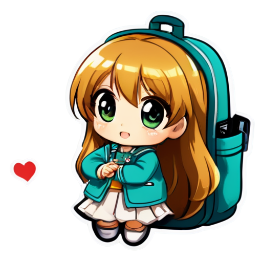 a cute backpack - icon | sticker