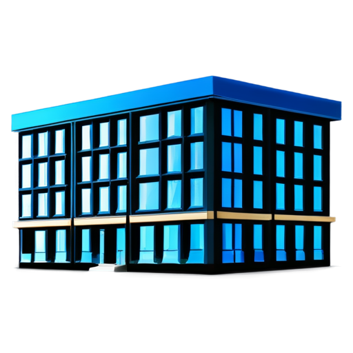 blue straight long building icon - icon | sticker