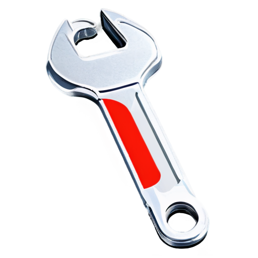 A simple white-red logo, wrench - icon | sticker