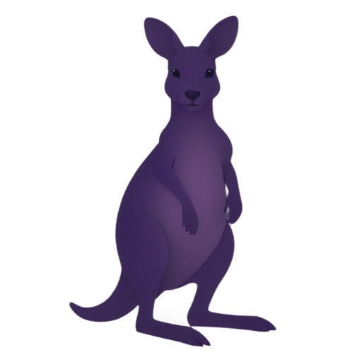 a playful purple kangaroo - icon | sticker