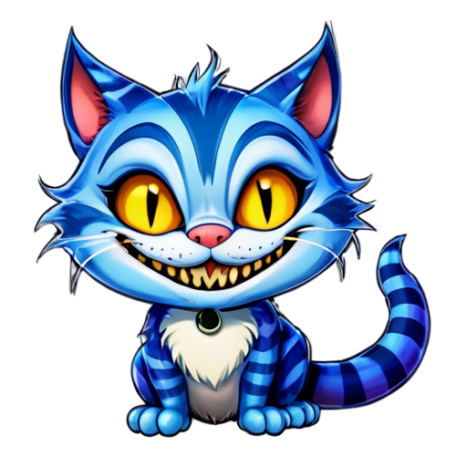 evil cheshire cat, upscale, real - icon | sticker