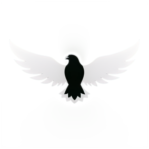 create me icon of an Hasan sabbah with eagle wings looking to side black and white - icon | sticker