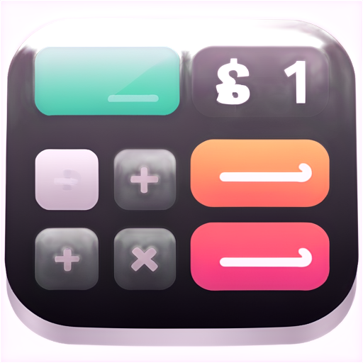 an ios style calculator adding up money - icon | sticker