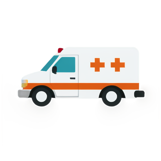 an ambulance running over a bug - icon | sticker