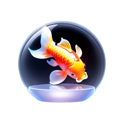 koi fish, minimalism, two fish - icon | sticker