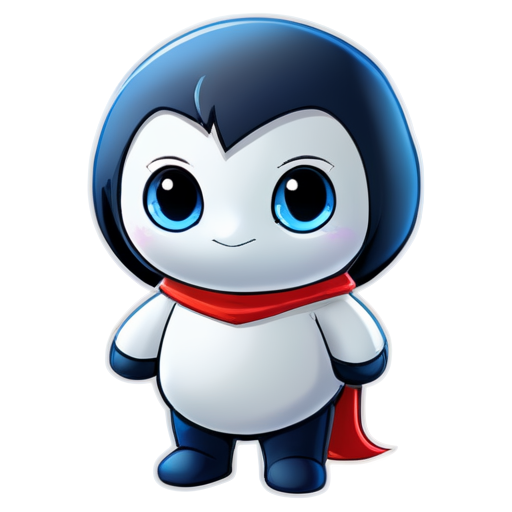 IT-support mascot with astra linux logo and red color - icon | sticker