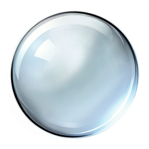 A simple, floating glass sphere without any base or stand, with a transparent, reflective surface. With -2 inside the sphere - icon | sticker