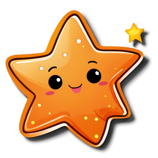 Orange stars twinkle in the night sky - icon | sticker