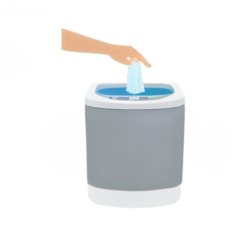 Pictogram of hand washing in a top loading washing machine - icon | sticker