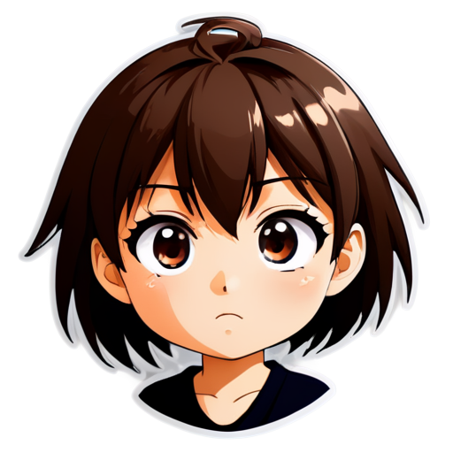 Anime face and a question mark next to it - icon | sticker