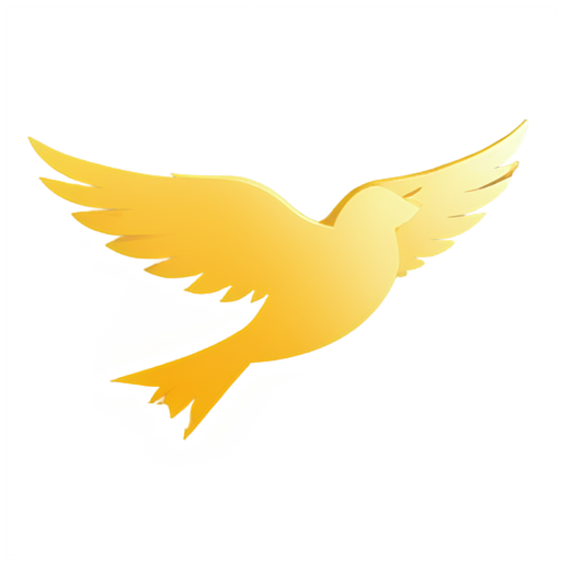 golden black flying bird - icon | sticker