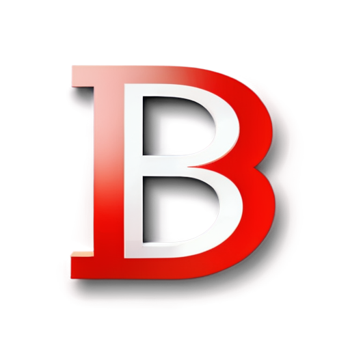 logo that represents innovation, whit color red and letter B - icon | sticker