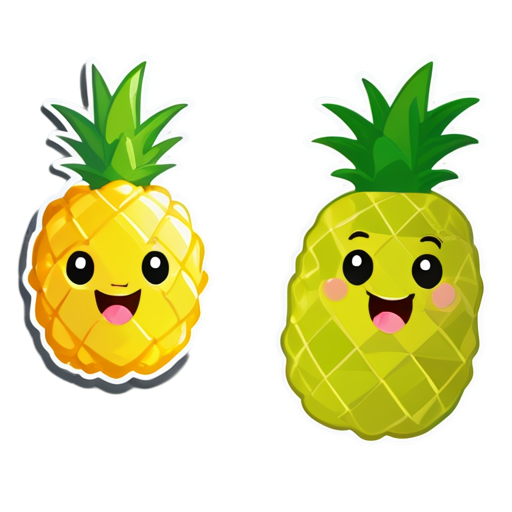 jelly pineapple, flat icon - icon | sticker